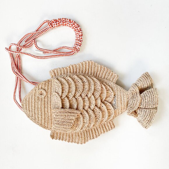 Alemais Horizon Raffia Fish Bag Natural One Size NEW NWT - Picture 4 of 11
